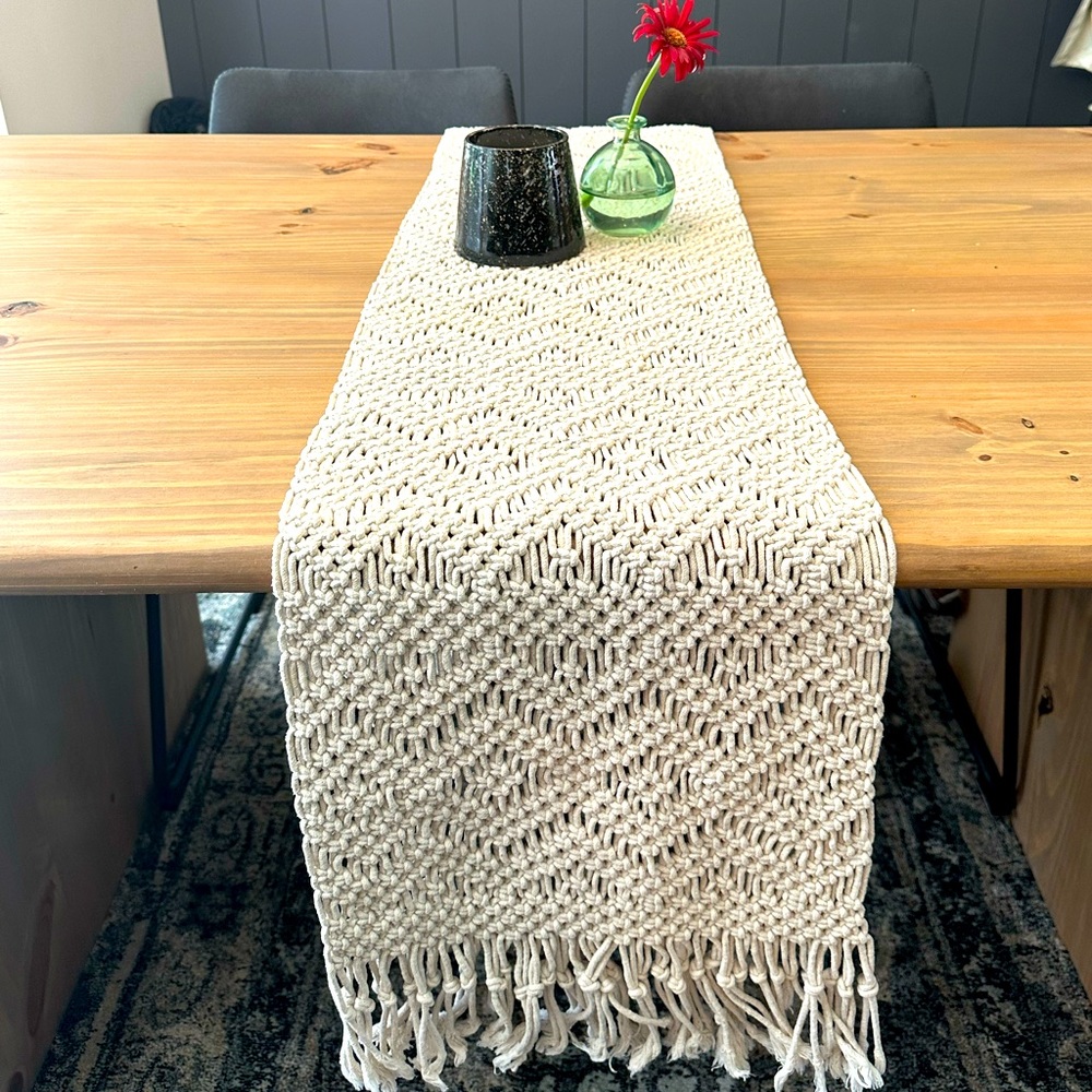 World Market Macrame Table Runner - Natural
